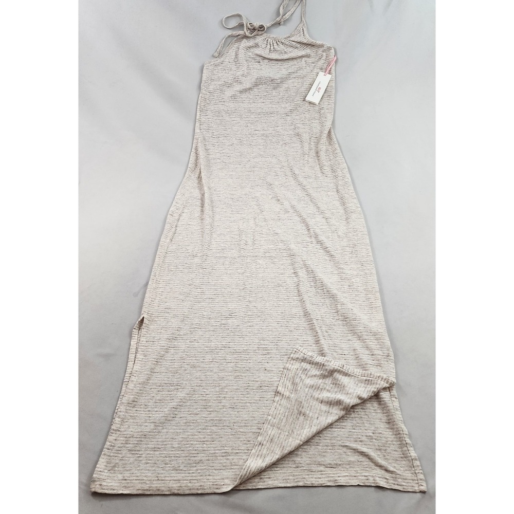 Vineyard Vines summer dress womens XS striped beige purple stretch cotton